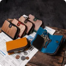 リアル ウッド キーカードコインケース