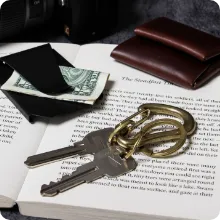 BRASS KARABINER KEYRING キーリング