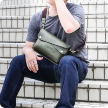 ダブルフラップ クラッチバッグ M