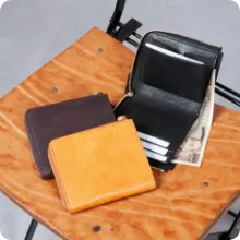 ピッグレザー L字ファスナー財布（ショート）