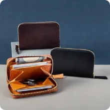 ピッグレザー ラウンドファスナー財布（ミニ）