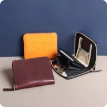 ピッグレザー ラウンドファスナー財布（ショート） 