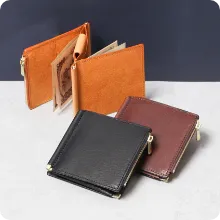 ピッグレザー マネークリップウォレット 