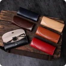 牛革スムース ハードメガネケース