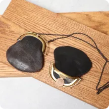 熊革 ワンタッチミニ財布