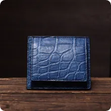 阿波正藍染クロコ S3H コインケース マネークリップ