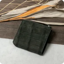 ベルベットクロコ L字ショート二つ折り財布