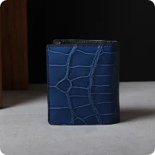 阿波正藍染クロコ 二つ折り財布