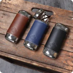 アルミ レザー メガネケース