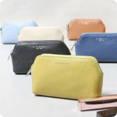 牛革シュリンク型押し ポーチS