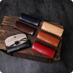 牛革スムース ハードメガネケース