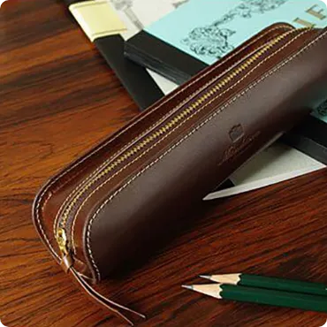 ユーシェイプ フルレザーペンケース