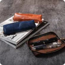シンプル レザーペンケース