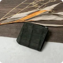 ベルベットクロコ L字ショート 二つ折り財布