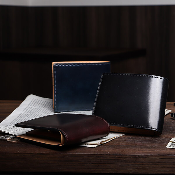 フラソリティ ホーウィン シェルコードバン 二つ折り財布 小銭入れ付き