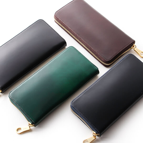 チマブエ Aniline Cordovan ラウンドファスナー 長財布 15194