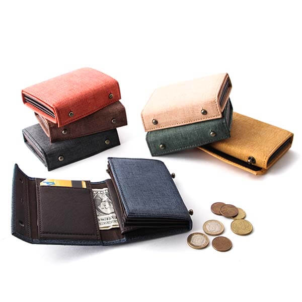 エムピウの二つ折り財布 millefoglie ・ P25 quadretti クアドレッティ m＋