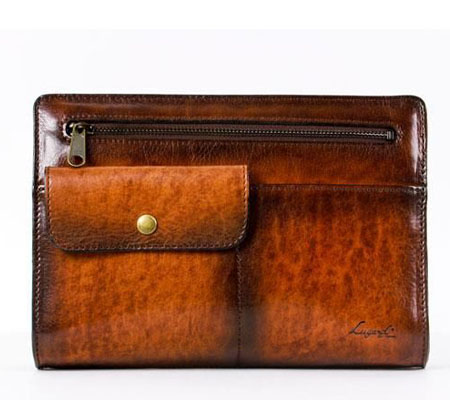 ラガードのセカンドバッグ G-3 フロントポケット付シャドー仕上げストラップハンドルセカンドバッグ