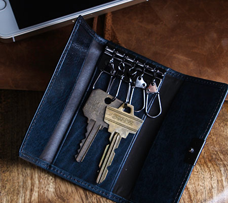 ラガードのキーケース G-3 サブポケット付5連キーケース ネイビー