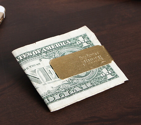 タイニーフォームドのマネークリップ Tiny metal money clip