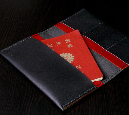 カクラの通帳＆パスポートケース urushi ブラック