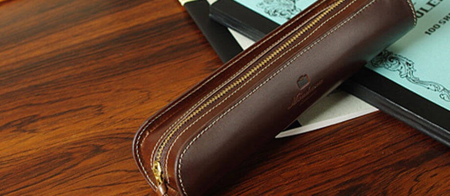 ムネカワのフルレザーペンケース U-shape