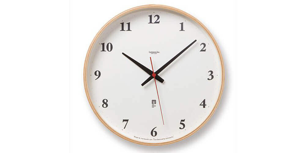 レムノスの電波時計 Plywood clock