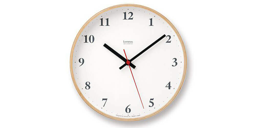 レムノス Plywood clock 電波時計