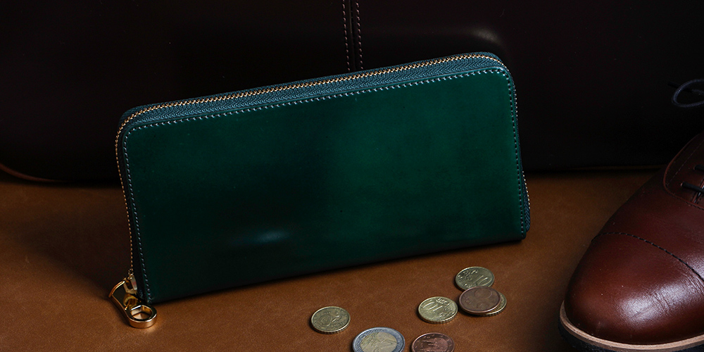 チマブエアニリンコードバンのラウンドファスナー長財布