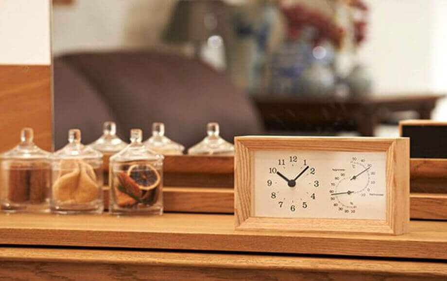 レムノスの置き時計 FRAME 温湿度計付