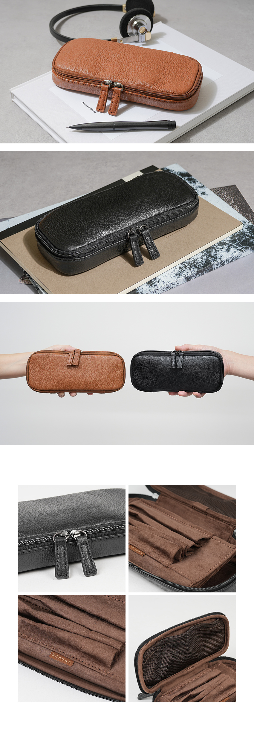 しーさー OctFold ペンケース エンボスレザー SEASAR | フリースピリッツ