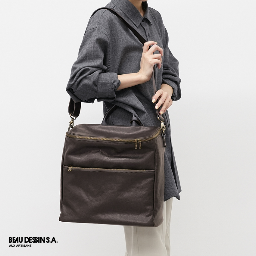 ボーデッサン Mシュリンクレザー 2way ショルダーバッグ MS-2395 BEAU