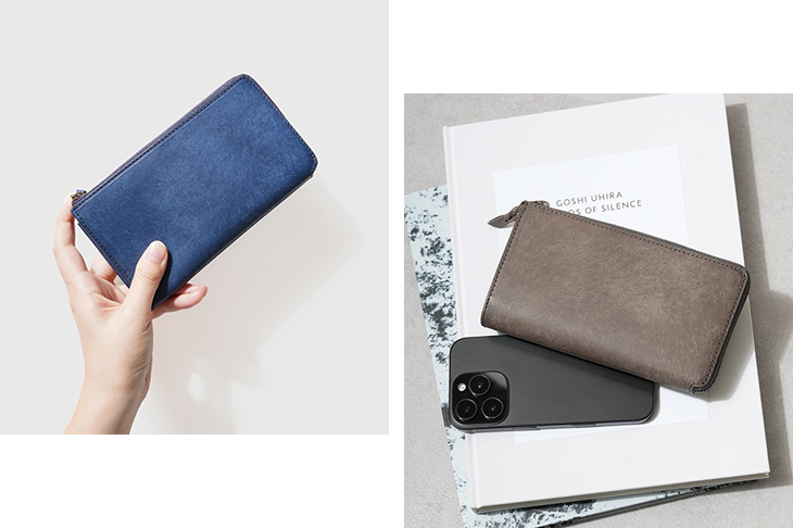 ユウゾウ！STUDIUM レザー 長財布 グレー　1秒財布　ストゥディウム ストゥディウム 1秒財布 スリム長財布 STUDIUM | フリースピリッツ