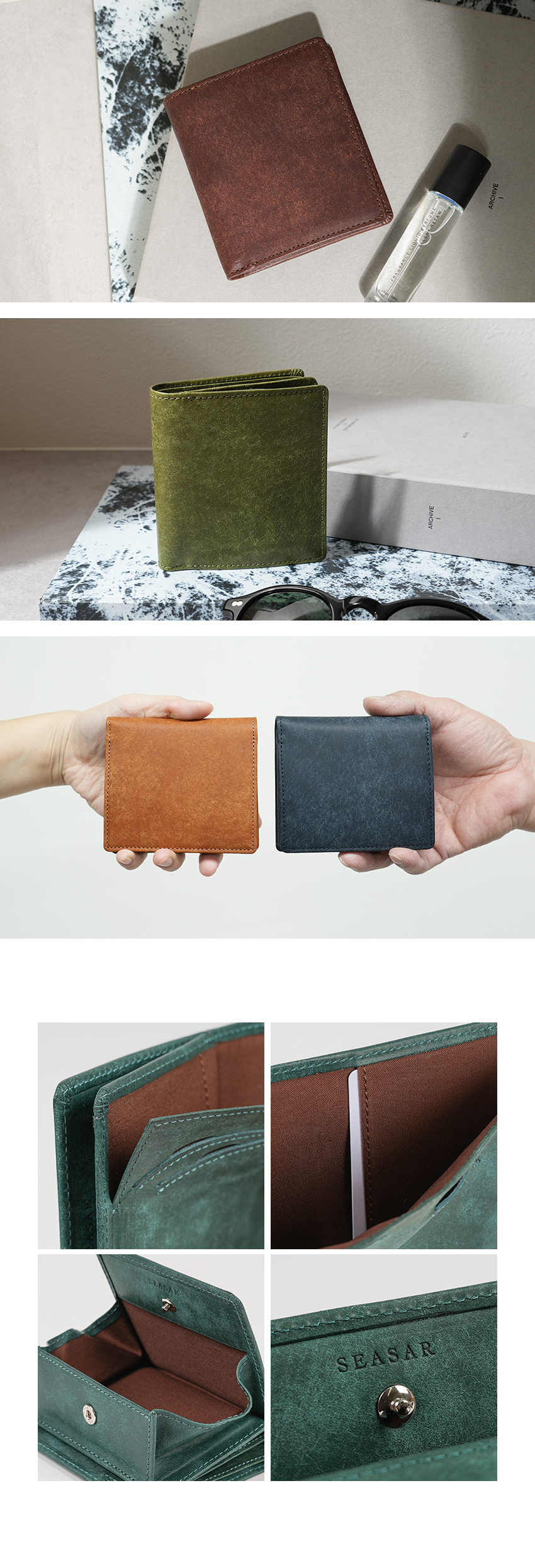 しーさー Integral 二つ折り財布 プエブロレザー SEASAR | フリー