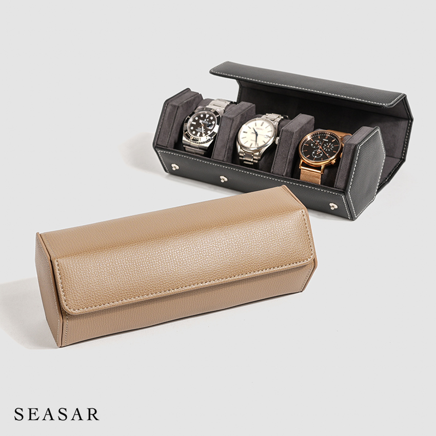 しーさー Watch Port ウォッチロール 3本用 エンボスレザー SEASAR