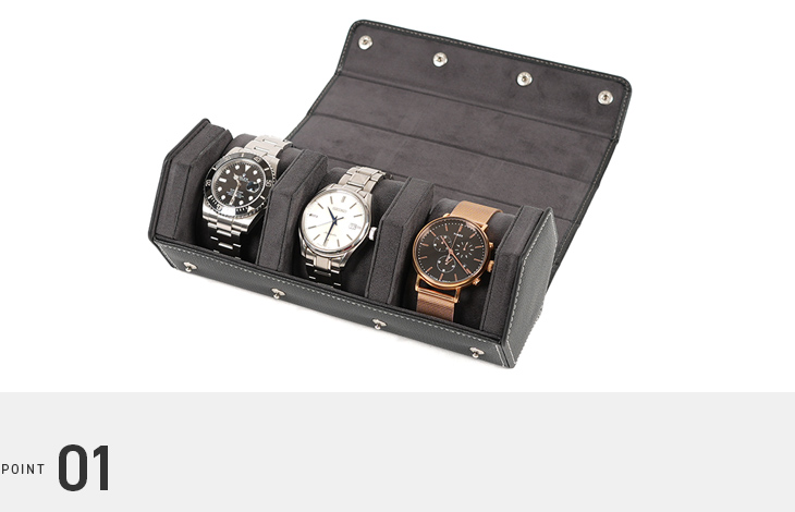 しーさー Watch Port ウォッチロール 3本用 エンボスレザー SEASAR