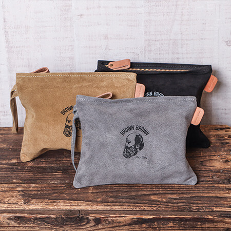 ブラウンブラウン ピックレザーハンドミニバッグ