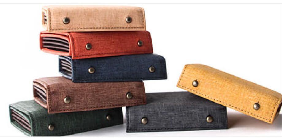 エムピウの二つ折り財布 millefoglie P25 quadretti