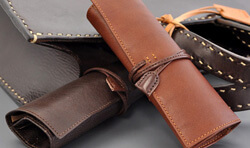 革製 ロール型 ペンケース